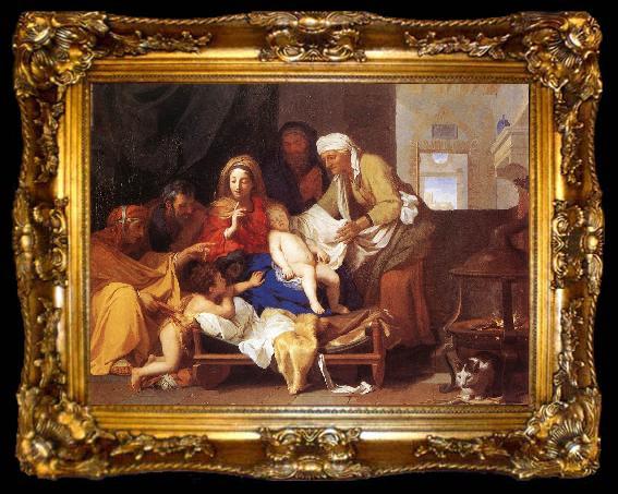framed  LE BRUN, Charles Holy Family with the Adoration of the Child s, ta009-2